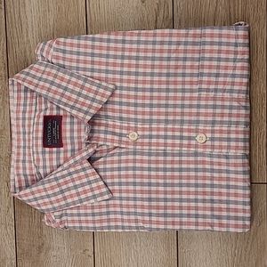 UNTUCKIT Red White Plaid Nylon Blend‎ Large Long Sleeve Mens Shirt
